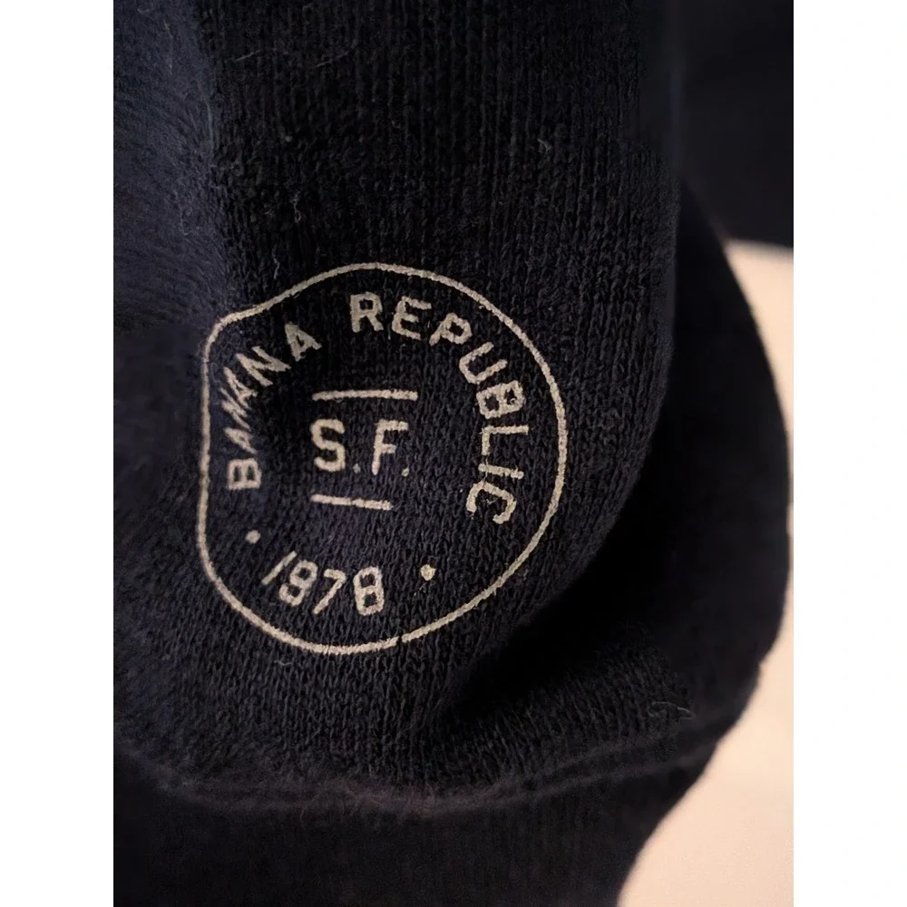 Banana Republic Mens Navy Blue BR Logo Pullover Hoodie‎ Sweatshirt Large  NWOT